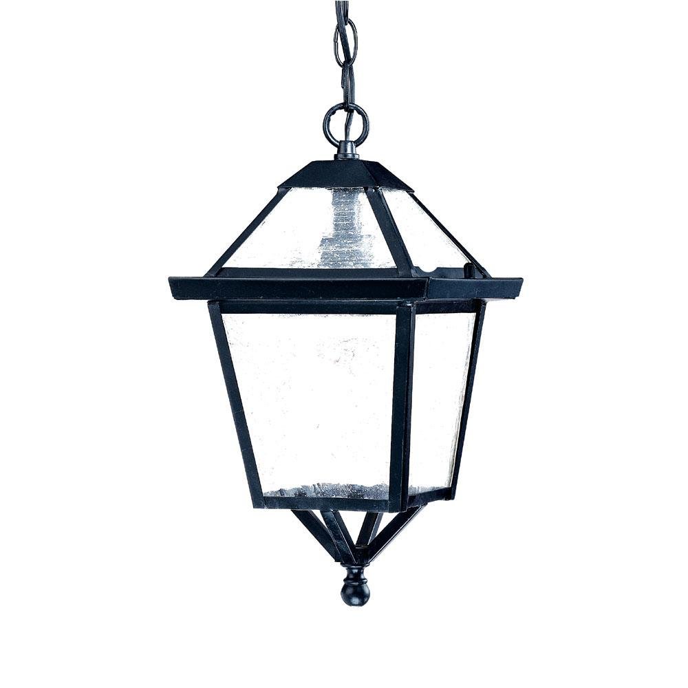 Acclaim 7616BK Bay Street Collection Matte Black Outdoor Hanging Lantern - 1-Light Exterior Fixture for Porch, Patio & Garden Lighting