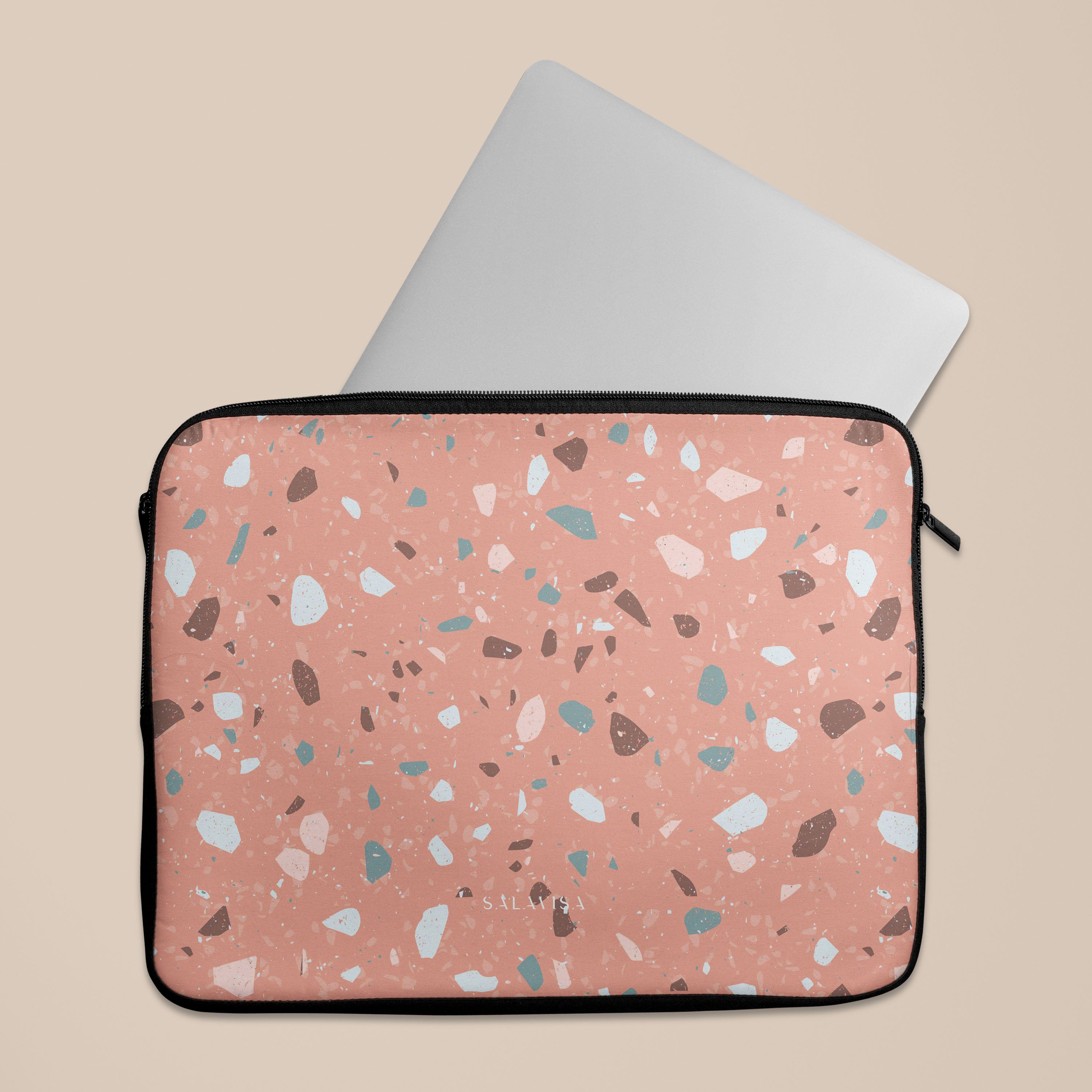 Pink Terrazzo Pattern Laptop Sleeve Case - 13 Inch MacBook Air/Pro Protective Cover - Stylish & Durable for Work, School & Travel