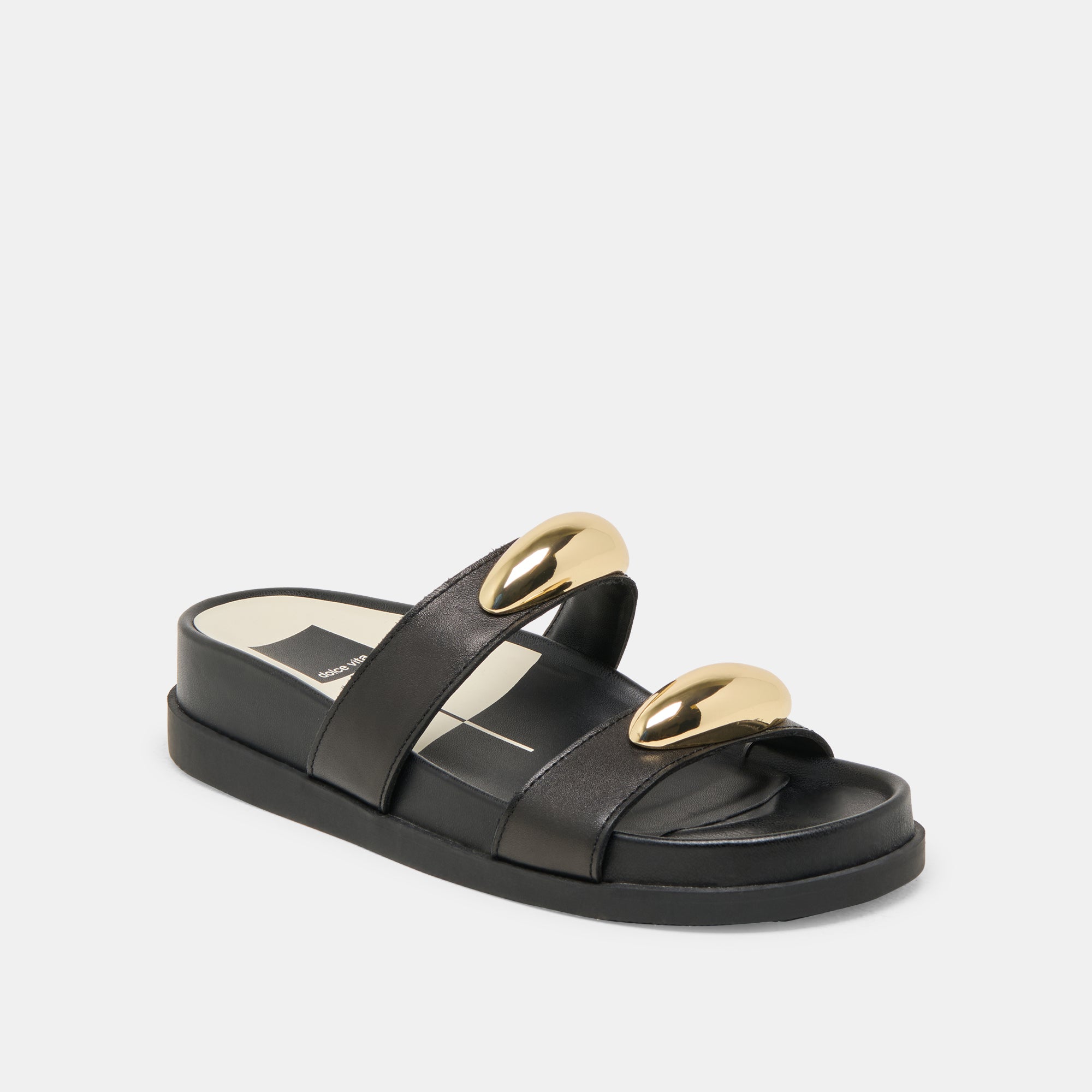 SATINE Black Leather Sandals for Women - Comfortable & Stylish Summer Shoes for Beach, Walking, and Casual Outfits