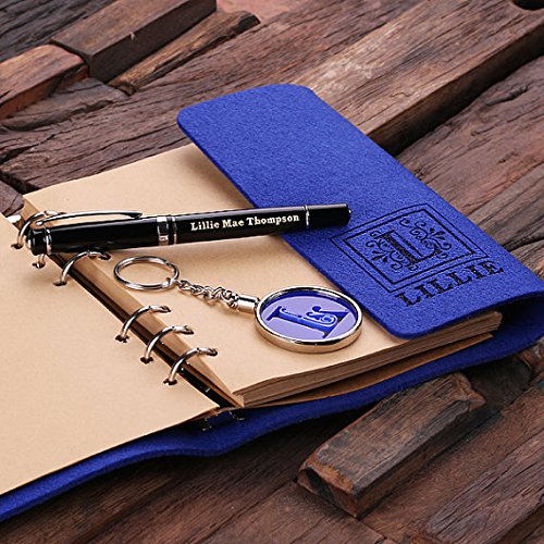 Teals Prairie & Co. Personalized 4-Piece Women's Gift Set with Keepsake Box, Journal, Keychain & Pen - 12 Colors - Perfect for Birthdays, Anniversaries & Special Occasions