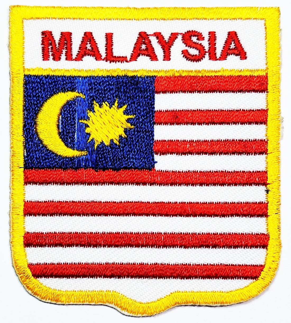 PARITA Malaysia Flag Iron On/Sew Embroidered Patch - National Country Emblem for Military Uniform, Costume, Craft Sewing & Repair | DIY Decorative Applique for Jackets, Backpacks, Hats