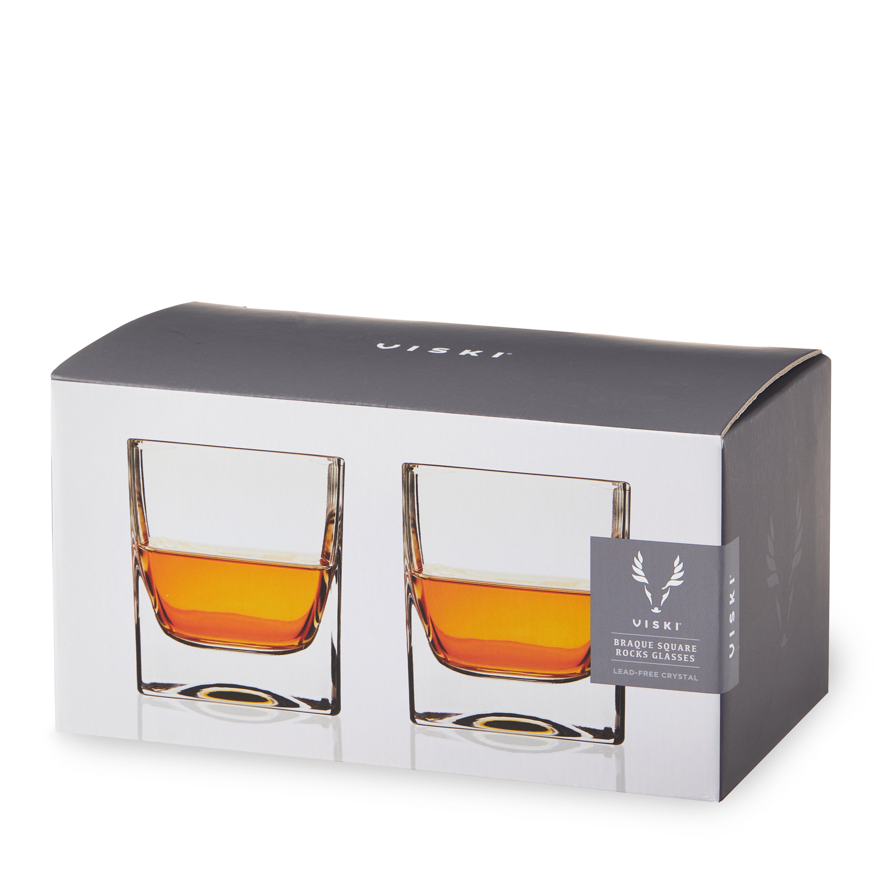 Premium Braque Crystal Whiskey Glasses - Set of 4 Elegant Lead-Free Rocks Glasses for Bourbon, Scotch & Cocktails - Perfect for Home Bar, Gifts & Entertaining