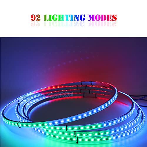 17 Inch LED Wheel Ring Lights for Cars & Trucks - Multiple Color Modes, Universal Fit (21-28 Inch Tires) - Enhance Night Driving & Customize Your Ride