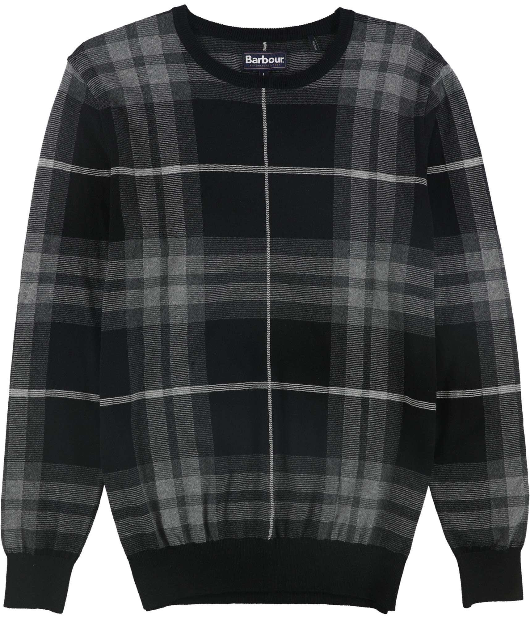 Barbour Men's Plaid Pullover Sweater - Warm Fleece Lined Winter Knitwear for Outdoor Activities, Hiking & Casual Wear