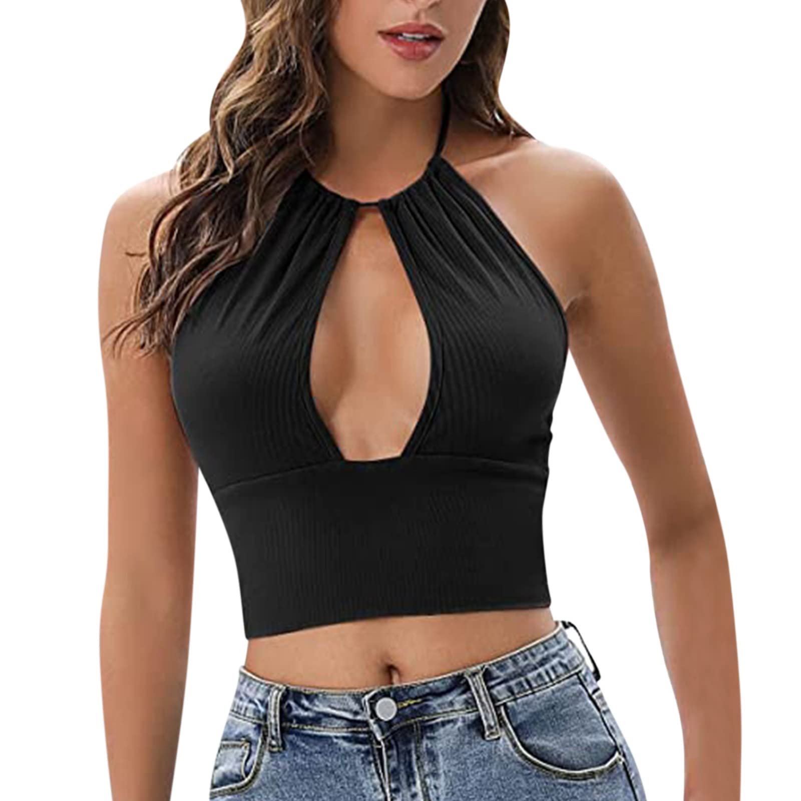 Sexy Solid Color Sleeveless Women's Vest Top - Adjustable Casual Tank & Camisole for Women | Perfect for Summer Outfits, Beach Wear & Layering