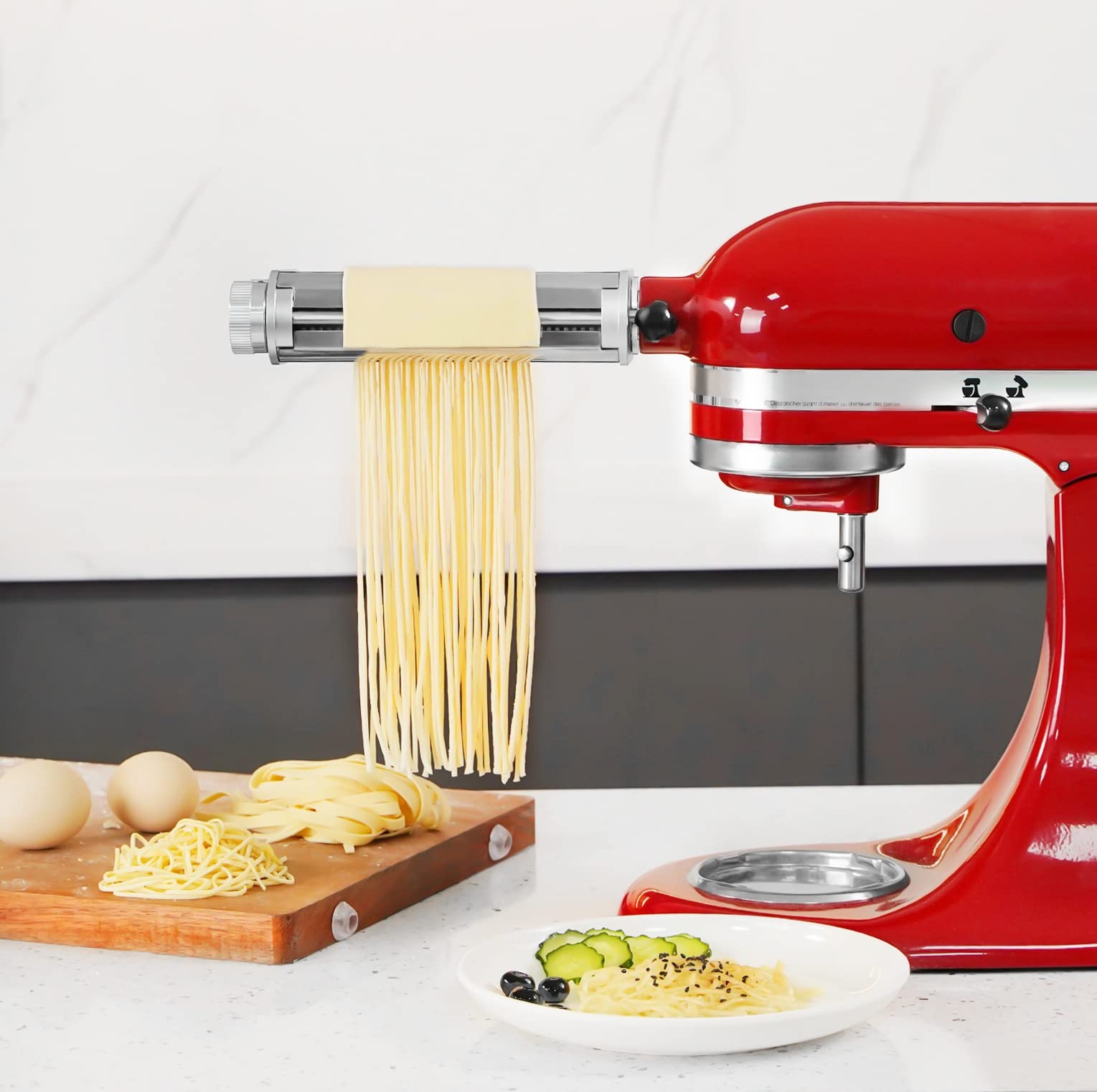 KitchenAid Pasta Roller & Cutter Attachment Set - 3-in-1 Dough Sheet Roller with Spaghetti & Fettuccine Cutters for Stand Mixers | Perfect for Homemade Pasta, Italian Cuisine & Family Cooking