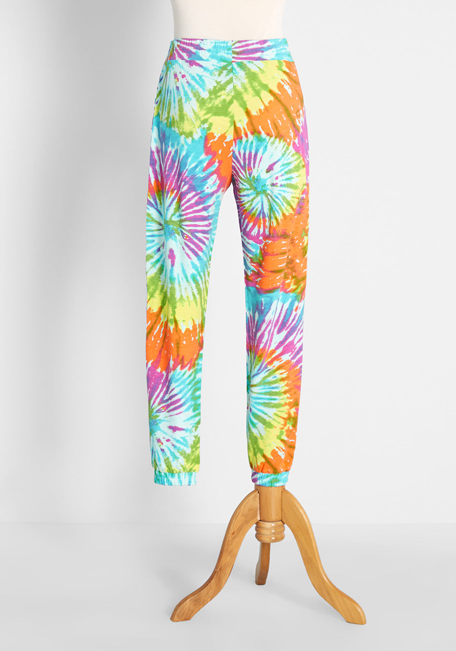 Comfortable Tie Dye Joggers for Women - Soft Casual Yoga Pants for Day Trips, Running & Lounge Wear