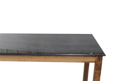 Elegant Black Marble and Teak Wood Dining Table - Modern Kitchen & Dining Room Furniture for Family Gatherings & Dinner Parties