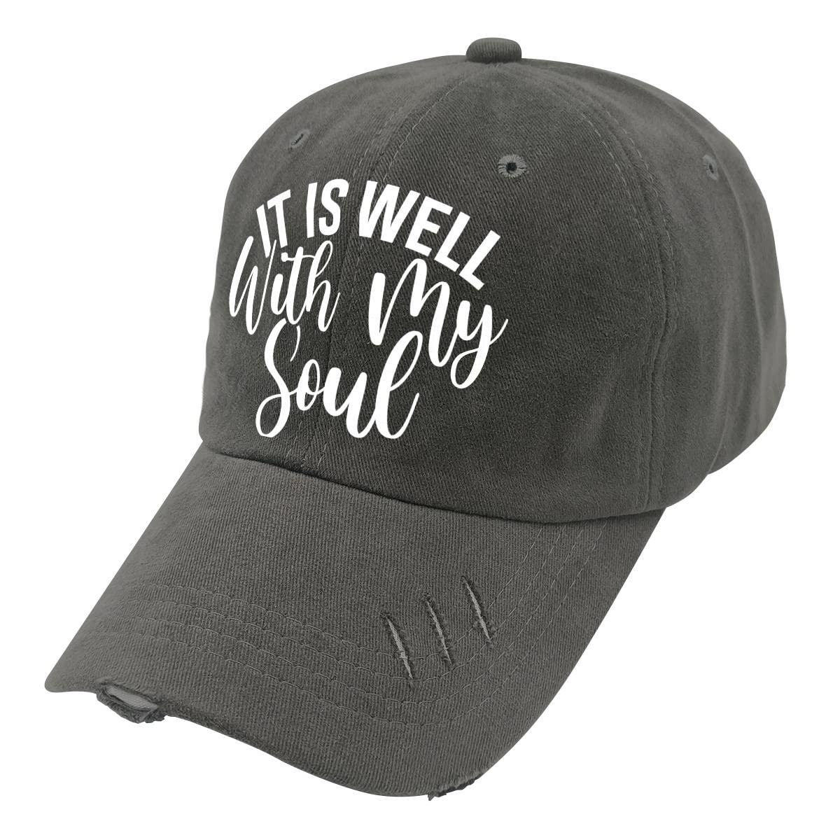 Wells with My Soul Christian Jesus Baseball Cap - Low Profile Unisex Fitted Hat for Men & Women - Perfect for Church, Bible Study & Outdoor Activities