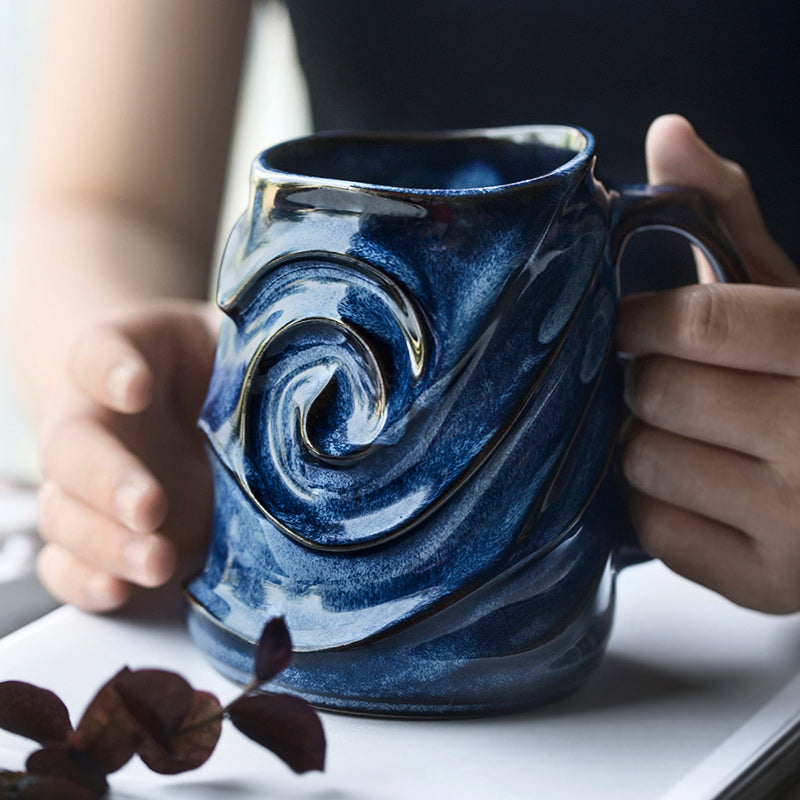 Premium Brown Ceramic Coffee Mug - Handmade Stoneware Large Capacity Coffee Cup for Home, Office & Gifts - Durable & Stylish Pottery Mug for Hot Beverages