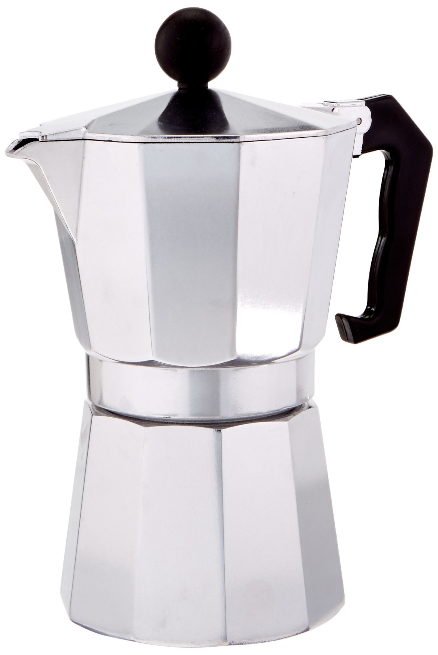 Prima TES-3306 6 Cup Stovetop Espresso Maker - Aluminum Coffee Pot for Italian Style Espresso - Perfect for Home, Office & Camping Use