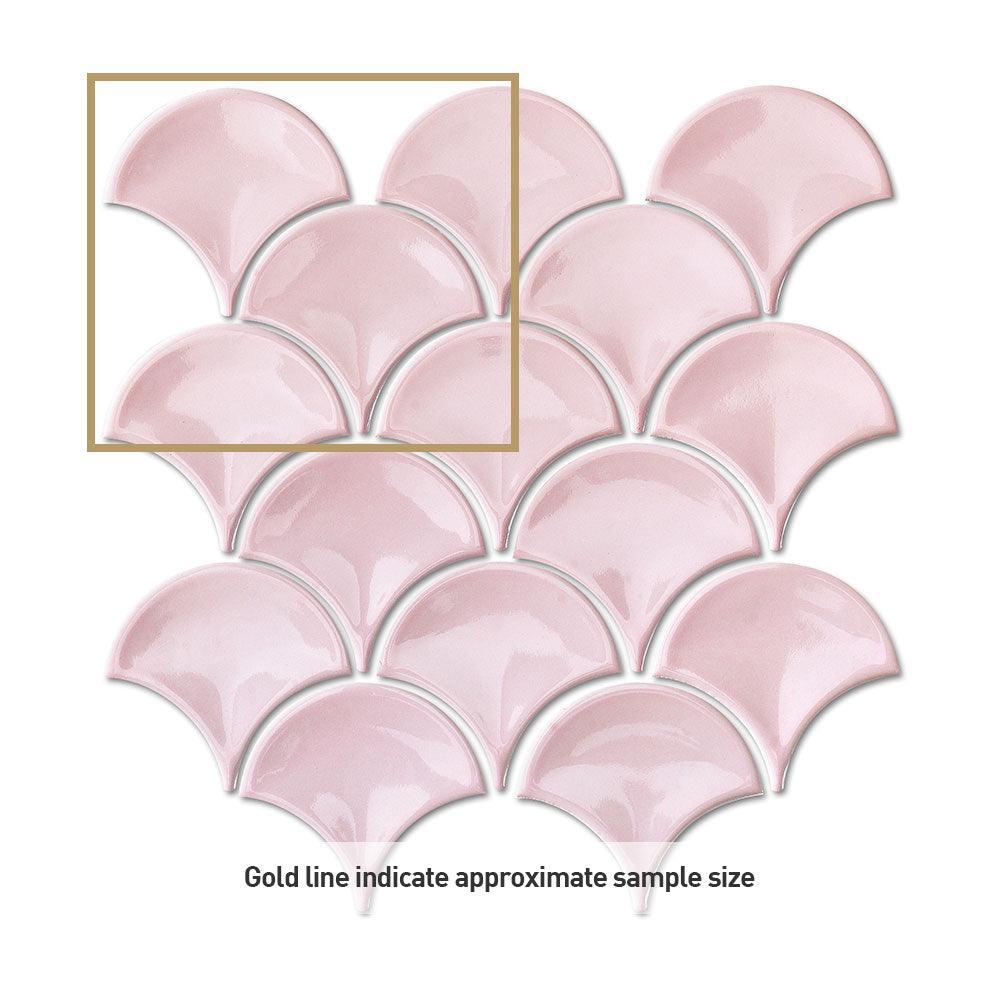 Marina Blush Pink Fish Scale Gloss Mosaic Tile - Waterproof Bathroom & Kitchen Backsplash - Perfect for Home Decor, Swimming Pools, and Coastal Themed Interiors