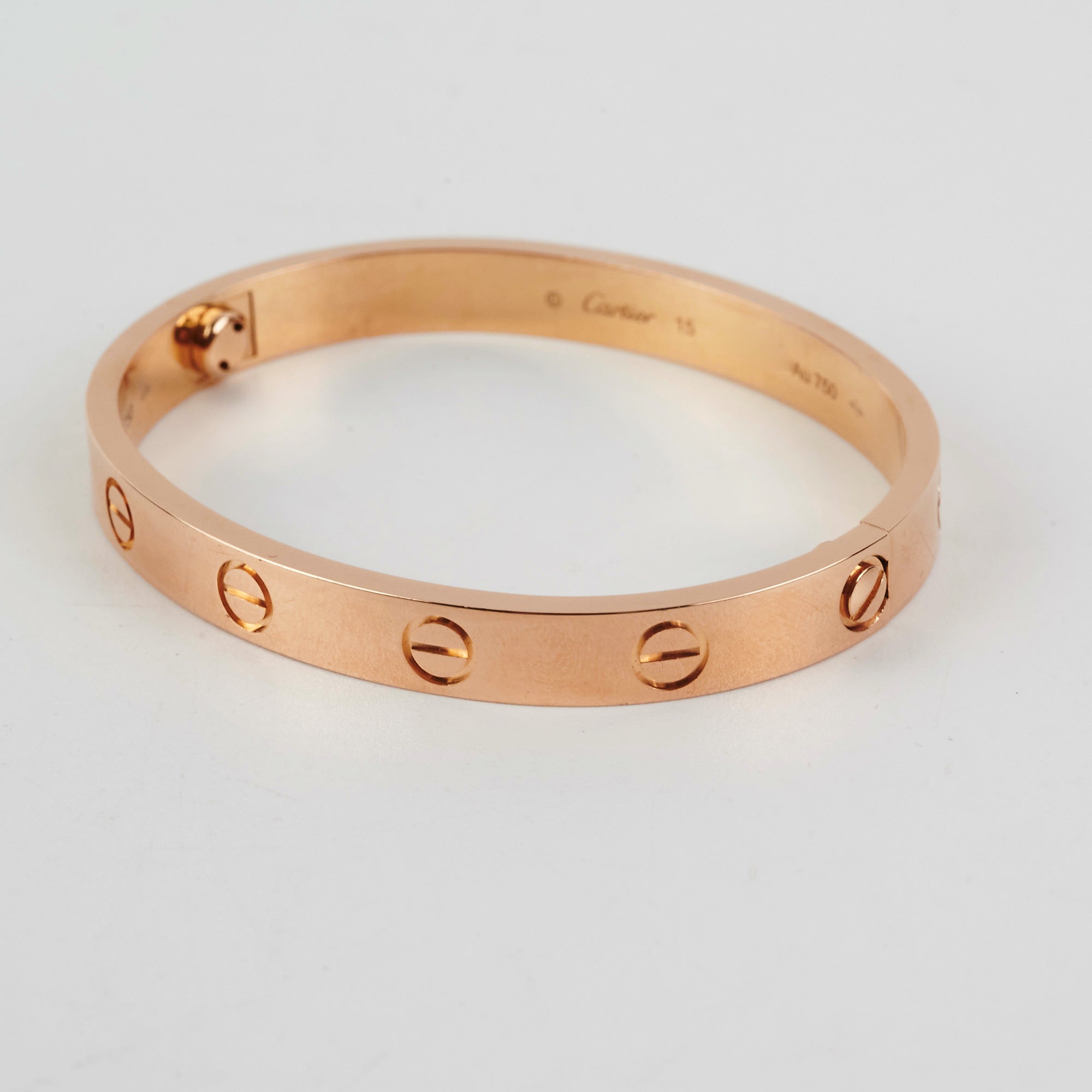 Cartier Love Bracelet 18K Rose Gold Size 15 - Luxury Jewelry Gift for Women, Anniversary & Valentine's Day