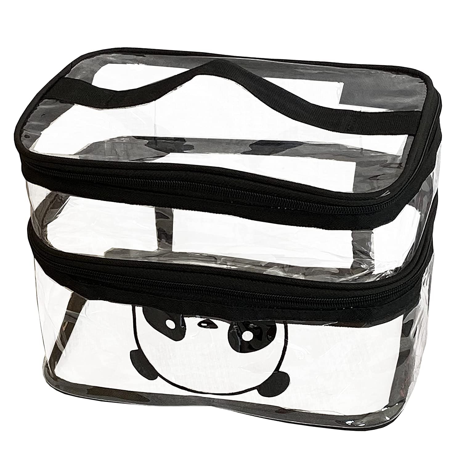 VIBGYOR Clear Travel Toiletry Bag for Makeup & Cosmetics - Double Layer PVC Waterproof Pouch for Women's Travel Essentials, Gym, Camping & Airport Security