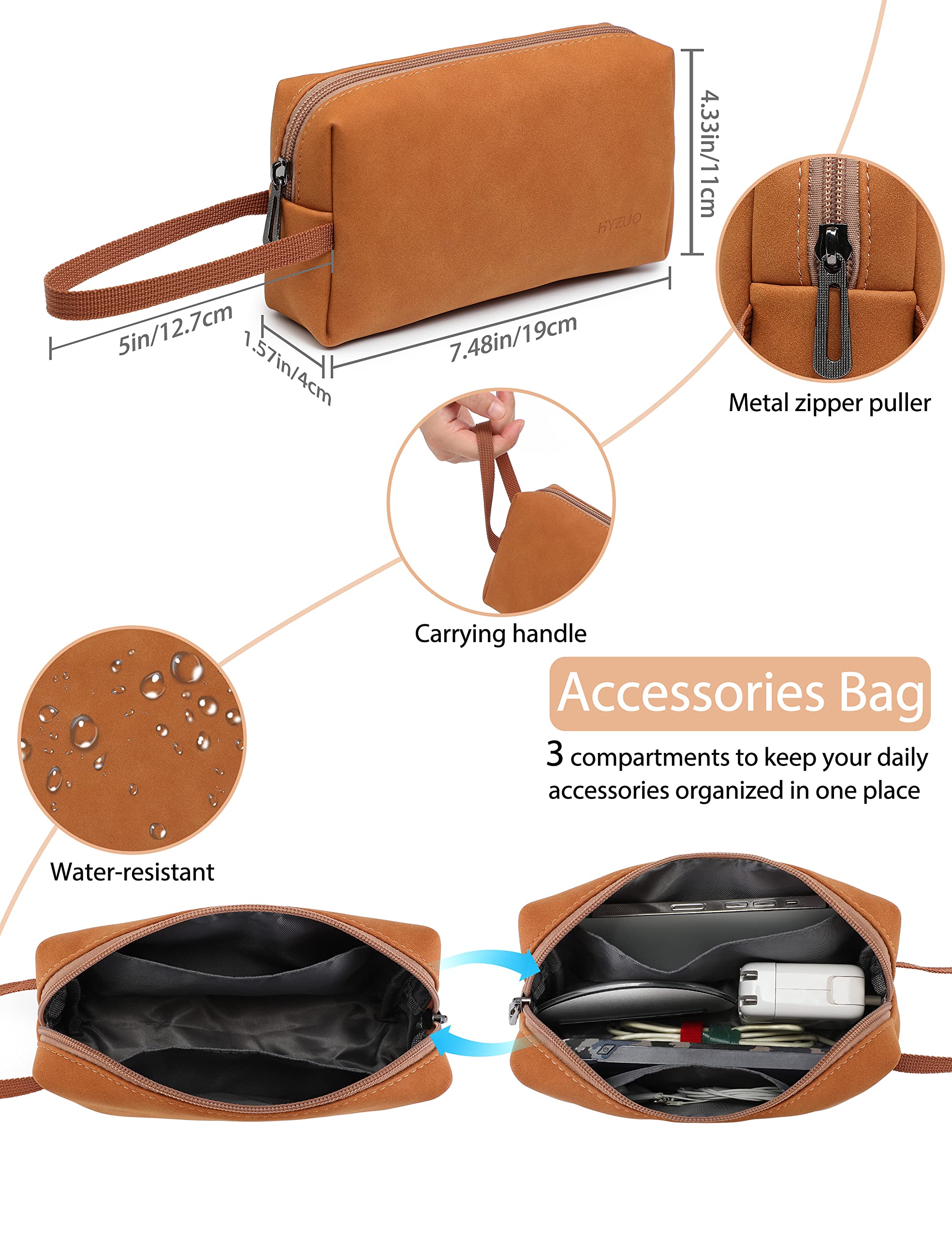 Premium 15-16 Inch Laptop Sleeve with Stand - Compatible with MacBook Pro 16 M1 Pro/Max (A2485, A2141 2019-2022), MacBook Pro 15 (2012-2019) & Surface Laptop 15 - Includes Accessory Bag (Brown) - Perfect for Work, Travel & School Protection
