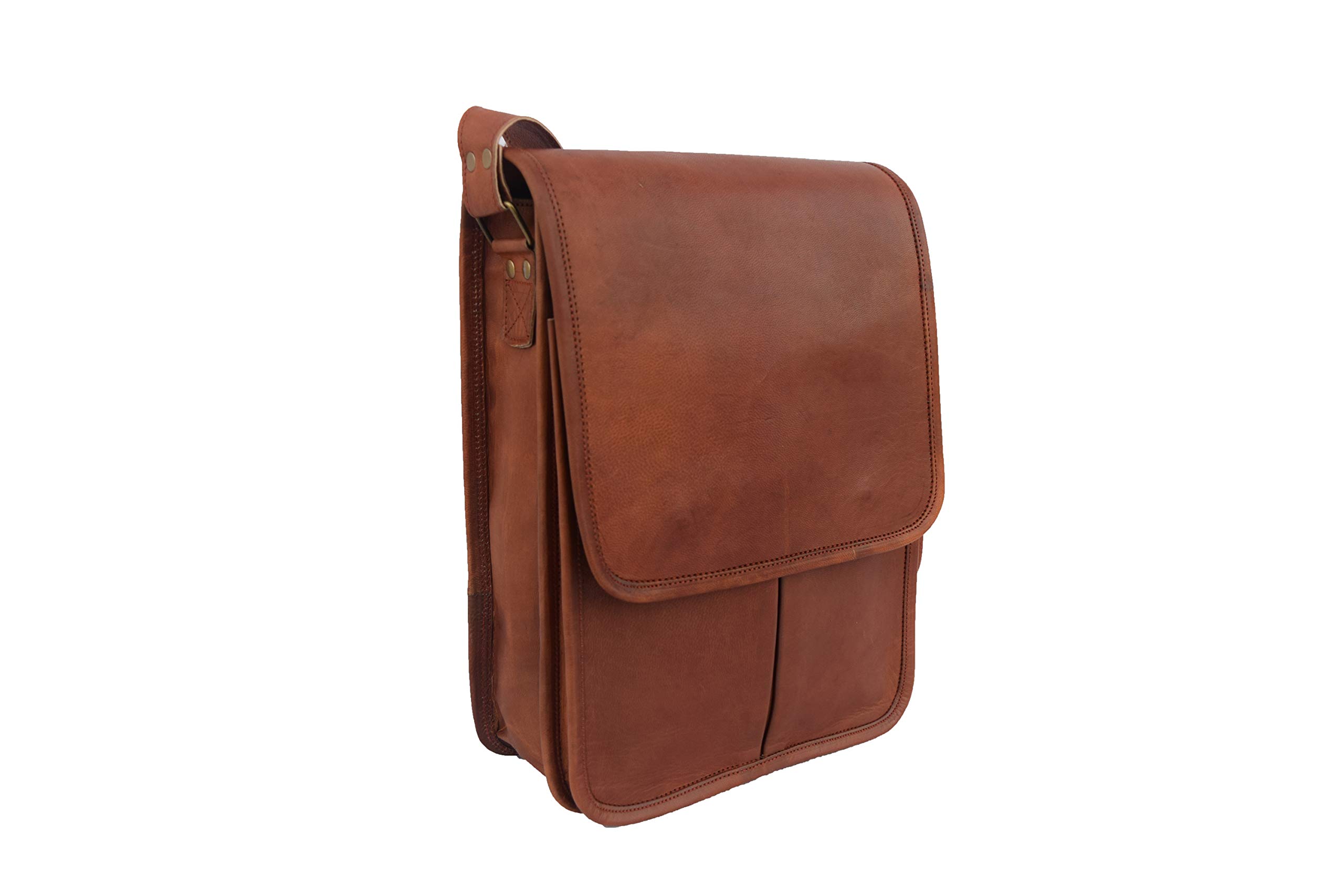 Vintage Leather Crossbody Messenger Bag for Men & Women - Unisex A4 Paper Satchel Shoulder Sling Bag - Perfect for College, Work & Travel Accessories