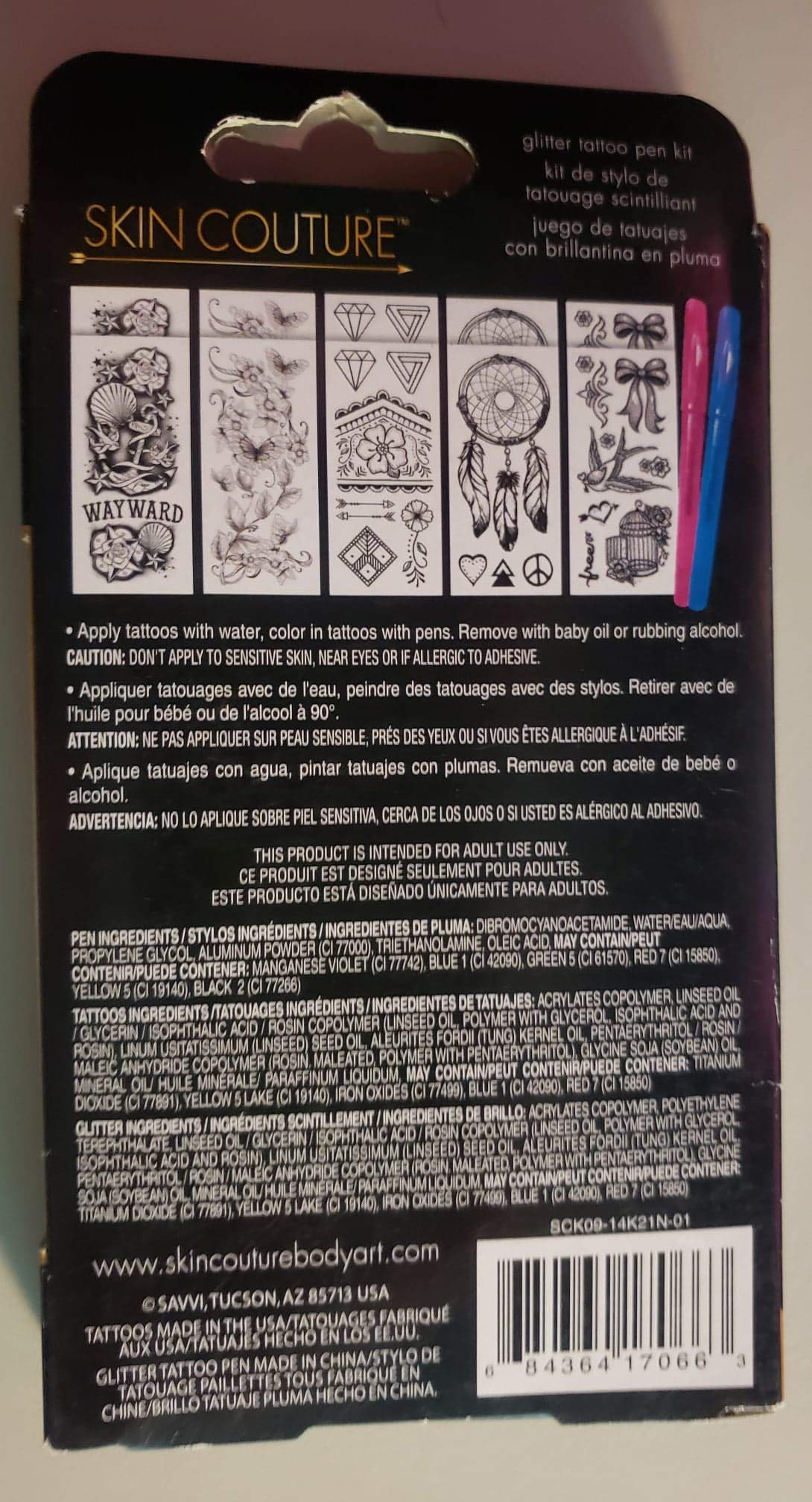 Glitter Tattoo Pen Kit with 44 Temporary Tattoos - DIY Body Art for Kids, Parties & Festivals | Safe, Easy-to-Use & Washable | Perfect for Halloween, Birthdays & Cosplay
