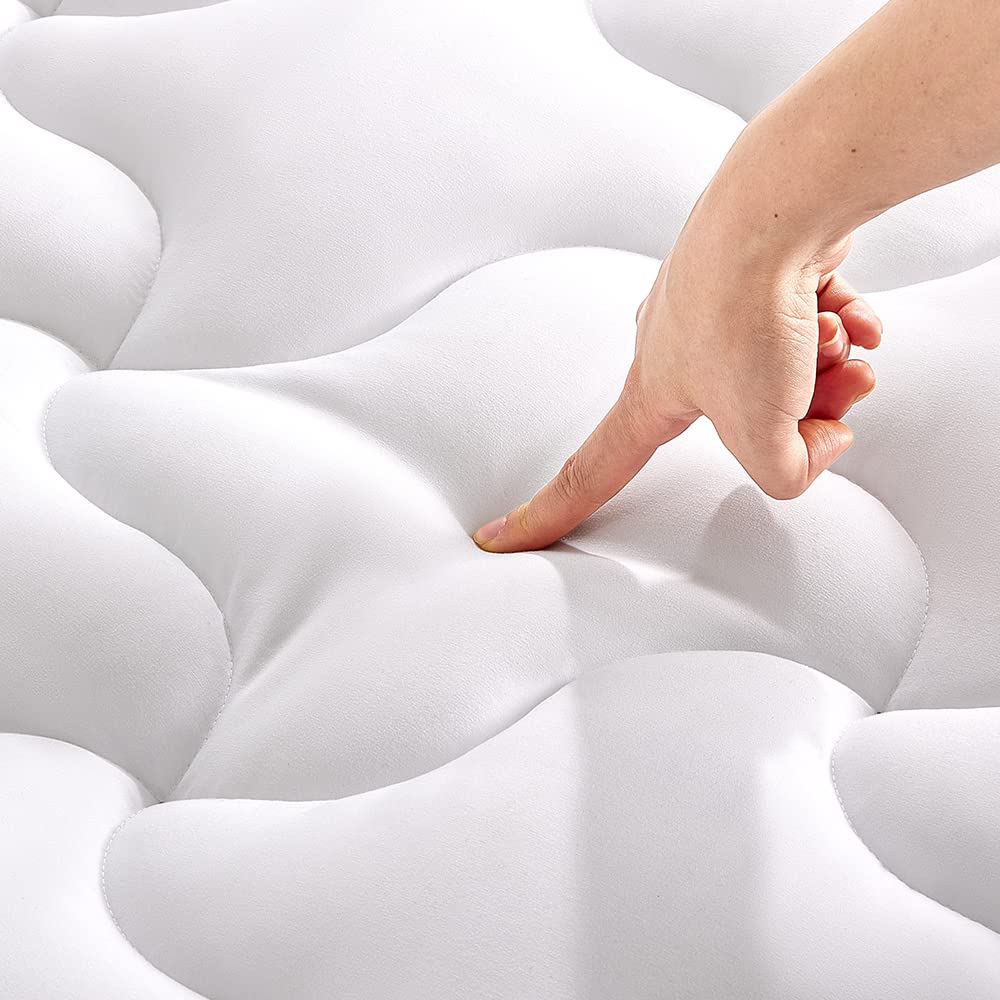 Cooling Mattress Topper King Size - 120gsm Microfiber with Nanotex Cooling Technology | Deep Pocket Fits 8-21 Inch Mattresses | Machine Washable White Topper for Hot Sleepers - Perfect for Summer Nights & Temperature Regulation