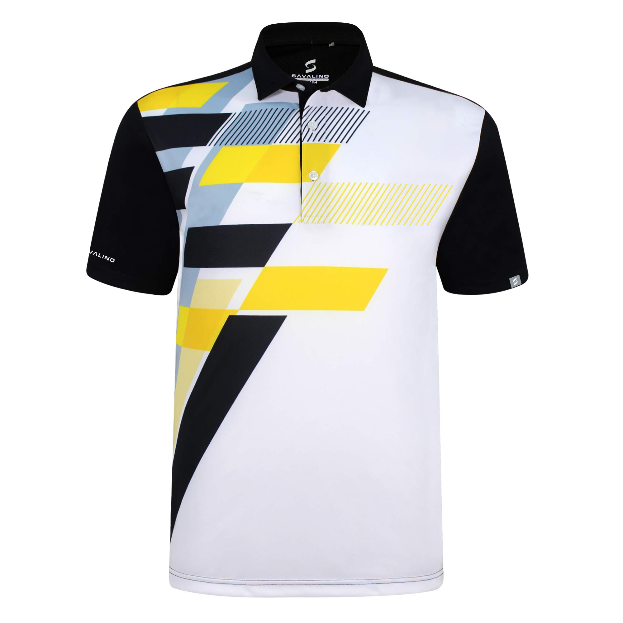 SAVALINO Men's Quick-Dry Bowling Polo Shirt - Moisture Wicking Performance Shirt for Men (Sizes S-6XL) - Perfect for Bowling Leagues, Casual Wear & Outdoor Activities