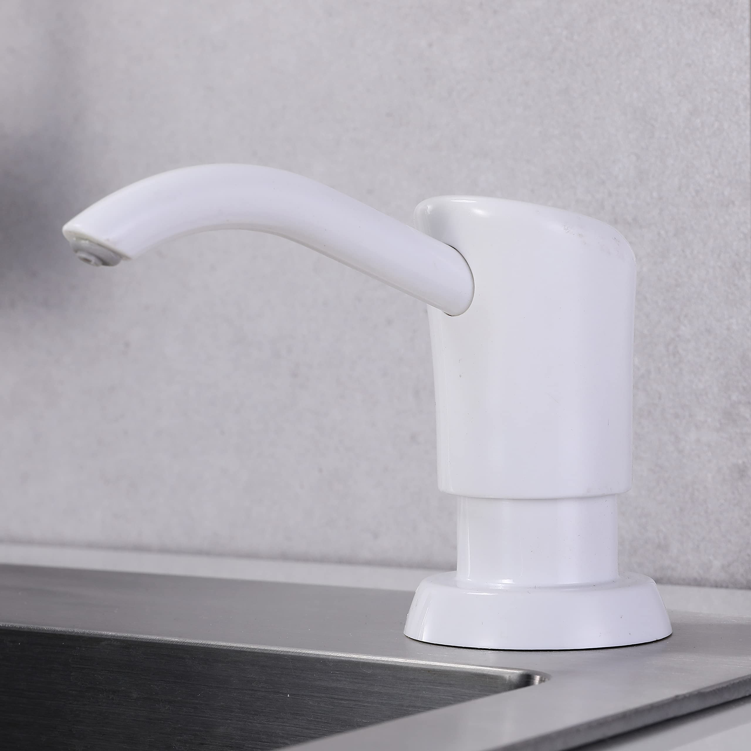 GAGALIFE 13oz White Top-Refillable Kitchen Sink Soap Dispenser with Large Pet Bottle - Perfect for Modern Kitchens, Bathrooms & Pet Washing Stations
