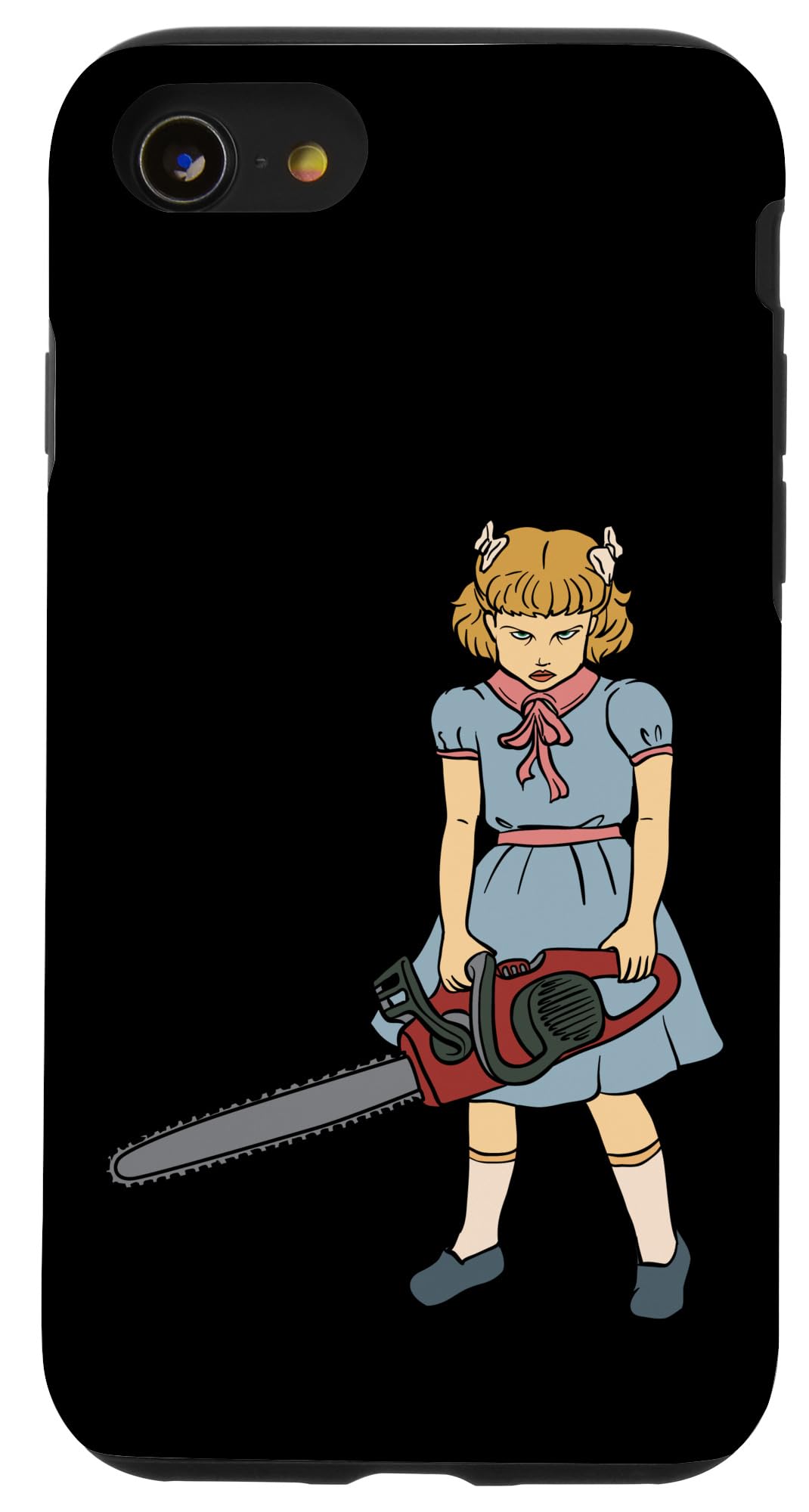 iPhone SE (2020)/7/8 Gothic Punk Horror Chainsaw Girl Phone Case - Shockproof Protective Cover for Horror Fans - Perfect for Halloween, Cosplay & Gothic Fashion Accessories