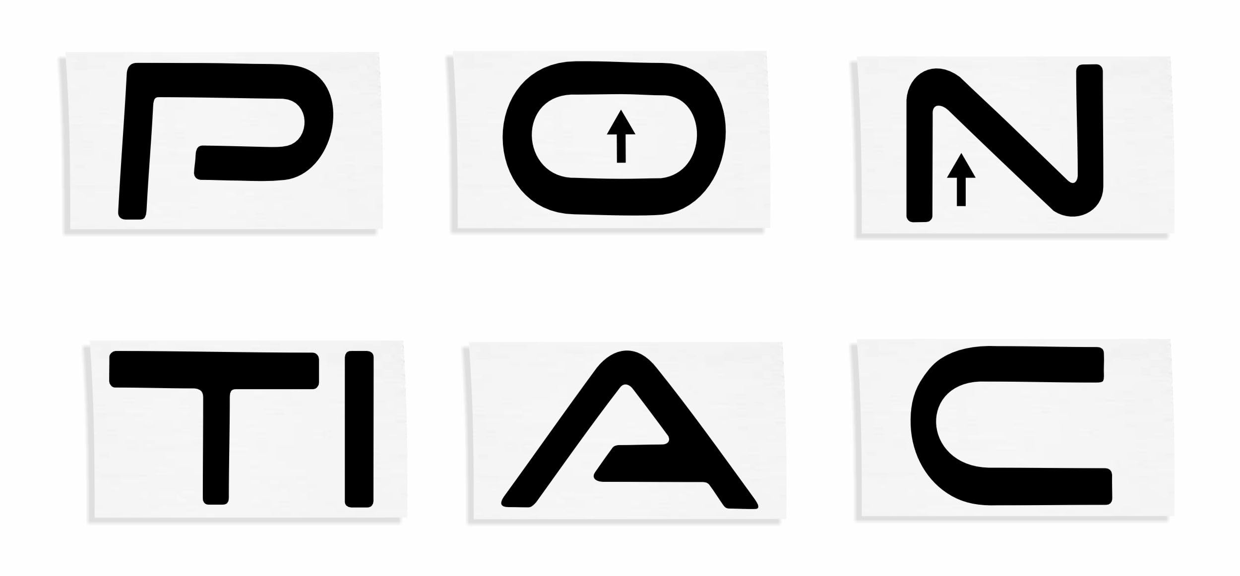 1997-2003 Pontiac Grand Prix Rear Lettering Decal Kit - Gloss Black Bumper Inserts for Car Customization & Personalization | Perfect for Car Enthusiasts & Auto Restoration Projects
