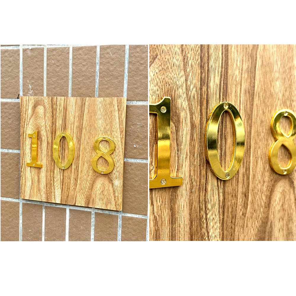 3 Inch Solid Zinc Alloy Metal House Numbers with Screws - Gold No.3, Durable Outdoor Address Plaque for Mailbox, Apartment, Office & Hotel Room - Perfect for Home Security and Easy Location Identification