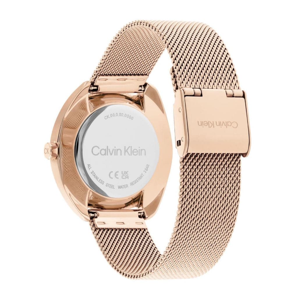 Calvin Klein Women's Watch with White Dial & Rose Gold Milanese Strap - Model 25200270 | Elegant Fashion Accessory for Everyday Wear, Office & Special Occasions
