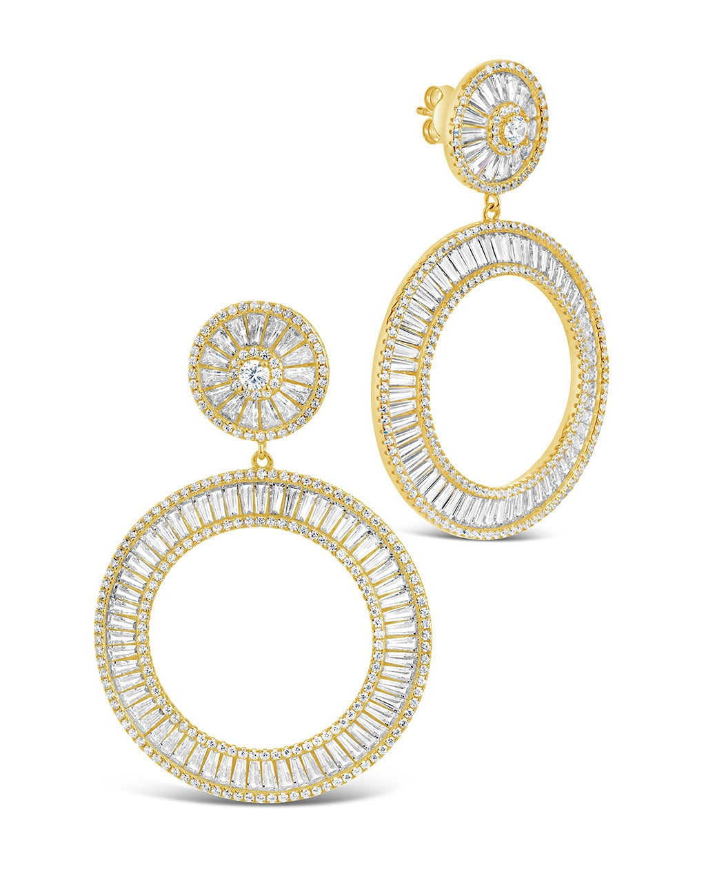 Kelly CZ Circle Drop Earrings for Women - Elegant Cubic Zirconia Dangle Earrings - Perfect for Parties, Weddings & Everyday Wear