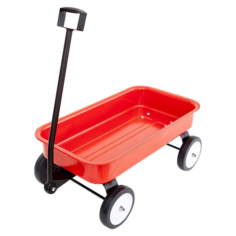 Classic Red Metal Kids Wagon with Stow & Go Feature - Perfect for Outdoor Play, Picnics, and Backyard Adventures