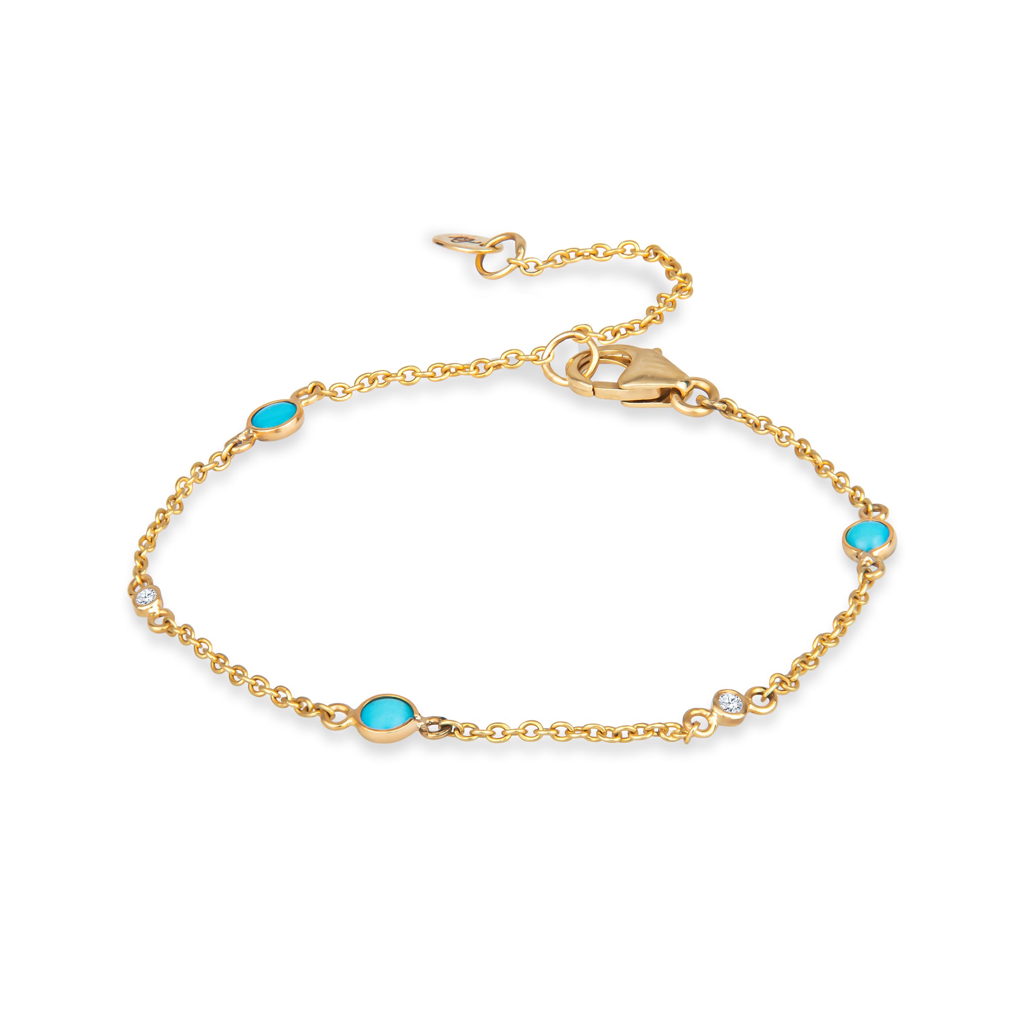 14K Gold Dainty Bracelet with White Diamonds - Elegant Minimalist Jewelry for Women, Perfect for Weddings, Anniversaries & Everyday Wear