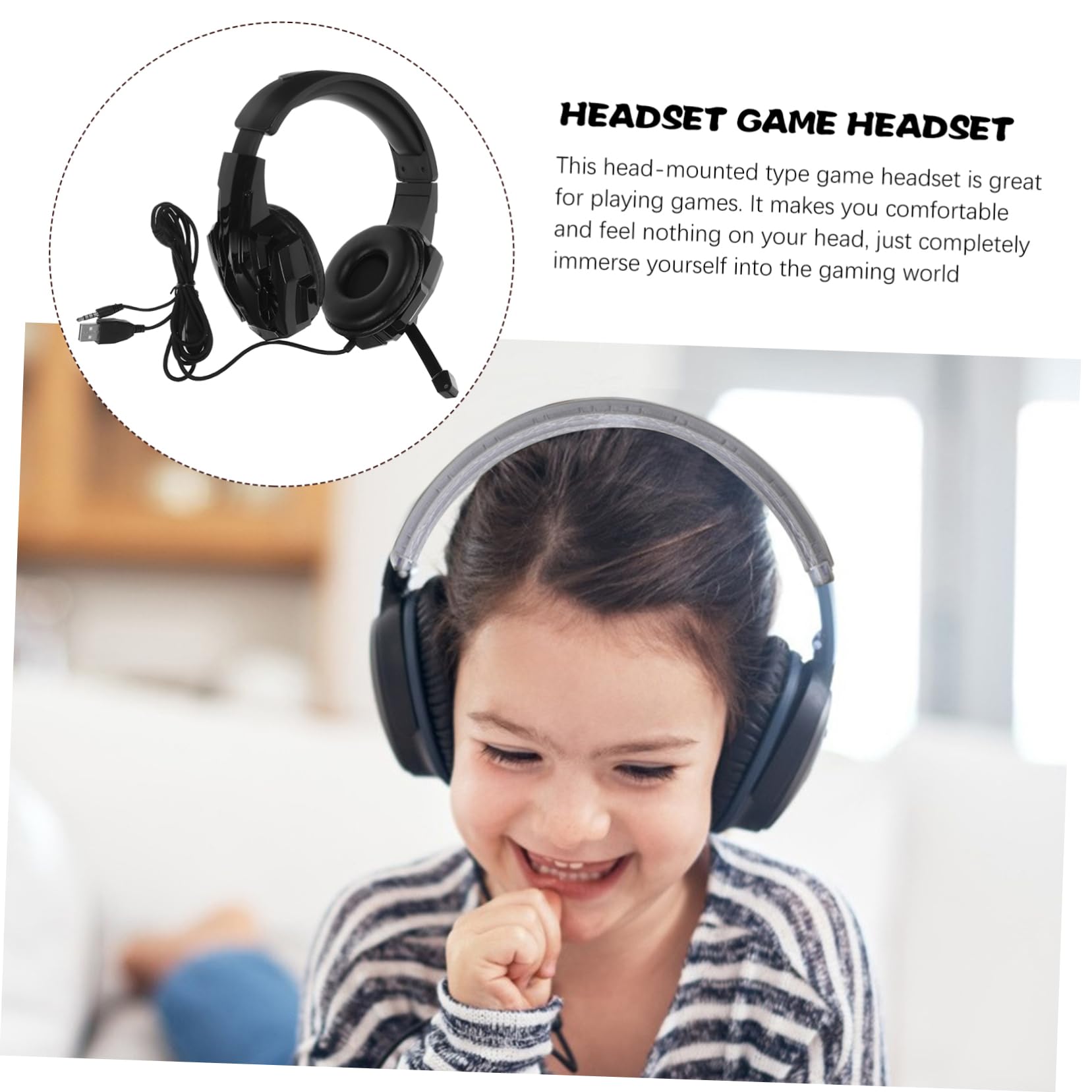 VILLFUL I3000 Gaming Headset with Microphone - Wired Over-Ear Esports Headphones with RGB Lighting, Noise Cancelling & Memory Foam Ear Cushions for PC, PS5, Xbox - Perfect for Competitive Gaming & Long Sessions