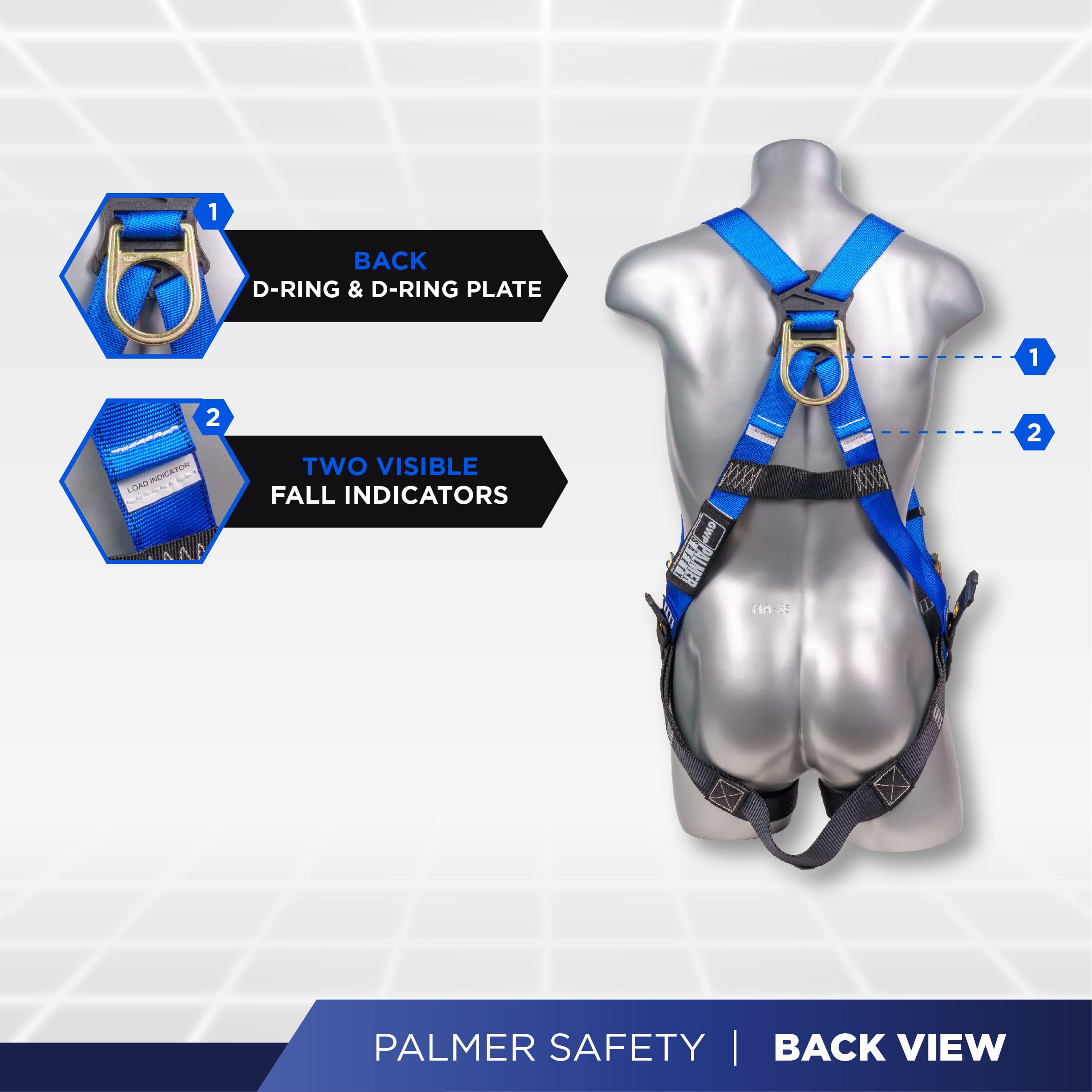 Palmer Safety V5504 Roofing Kit - Construction Safety Harness with Vertical Lifeline Assembly & Duffle Bag | Fall Protection Gear for Roofing, Construction & Maintenance Work
