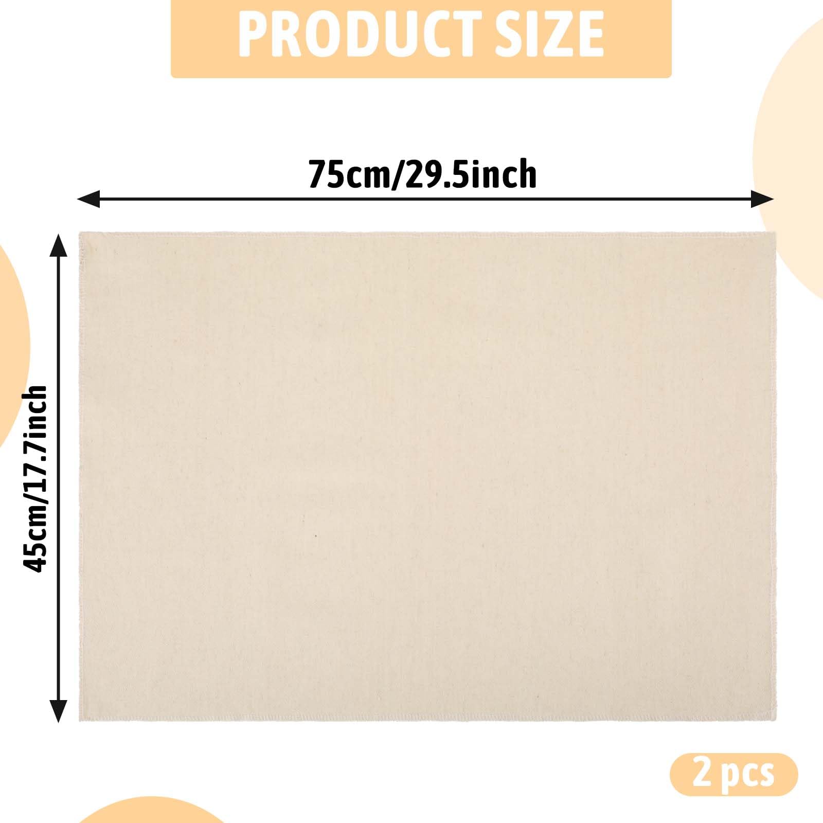 Reusable Bread Proofing Cloth 2PCS - 17x29 Inches Thick Linen Dough Rolling Cloth for Baguettes, Loaves & Pastry | Perfect for Homemade Bread Baking, Artisan Bakery & Kitchen Use