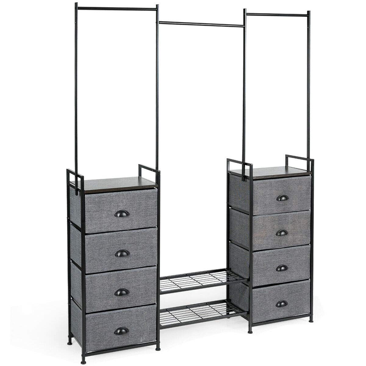 8-Drawer Fabric Dresser with Shoe Rack - Home Storage Organizer for Clothes, Toys & Towels - Bedroom & Closet