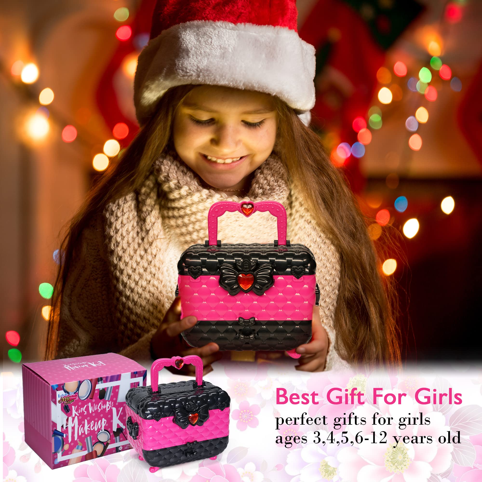 57 PCS Kids Makeup Kit - Non-Toxic & Washable Princess Makeup Set for Girls Ages 4-8, Perfect Birthday Gift for Pretend Play, Dress-Up & Creative Fun