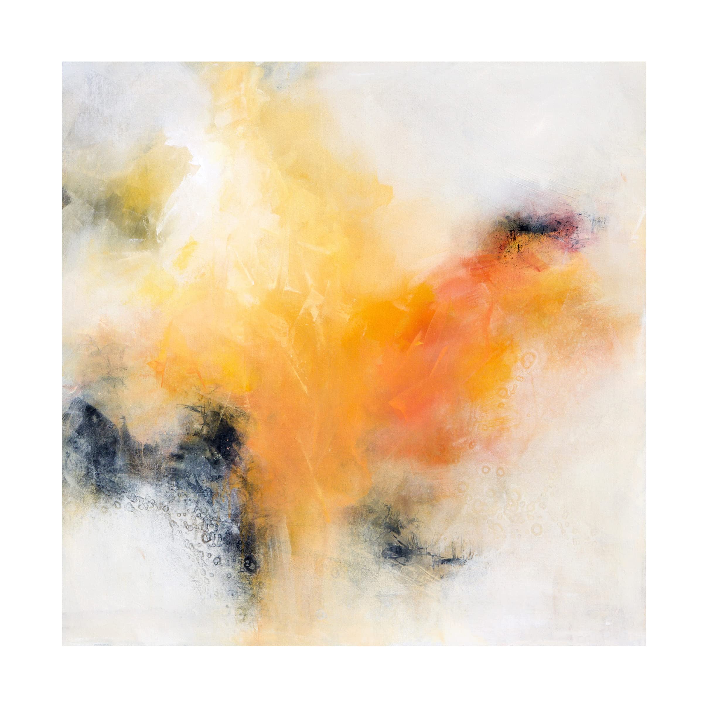 Karen Hale 'Yellow On Yellow' Abstract Canvas Wall Art - Modern Home Decor for Living Room, Bedroom & Office
