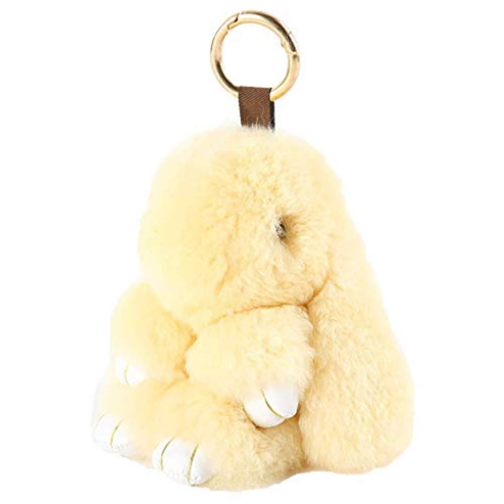 Soft Cute Bunny Keychain - Genuine Rex Rabbit Fur Key Ring for Car, Handbag & Backpack | Perfect Gift for Women, Girls & Pet Lovers | Home, Office & Travel Accessory