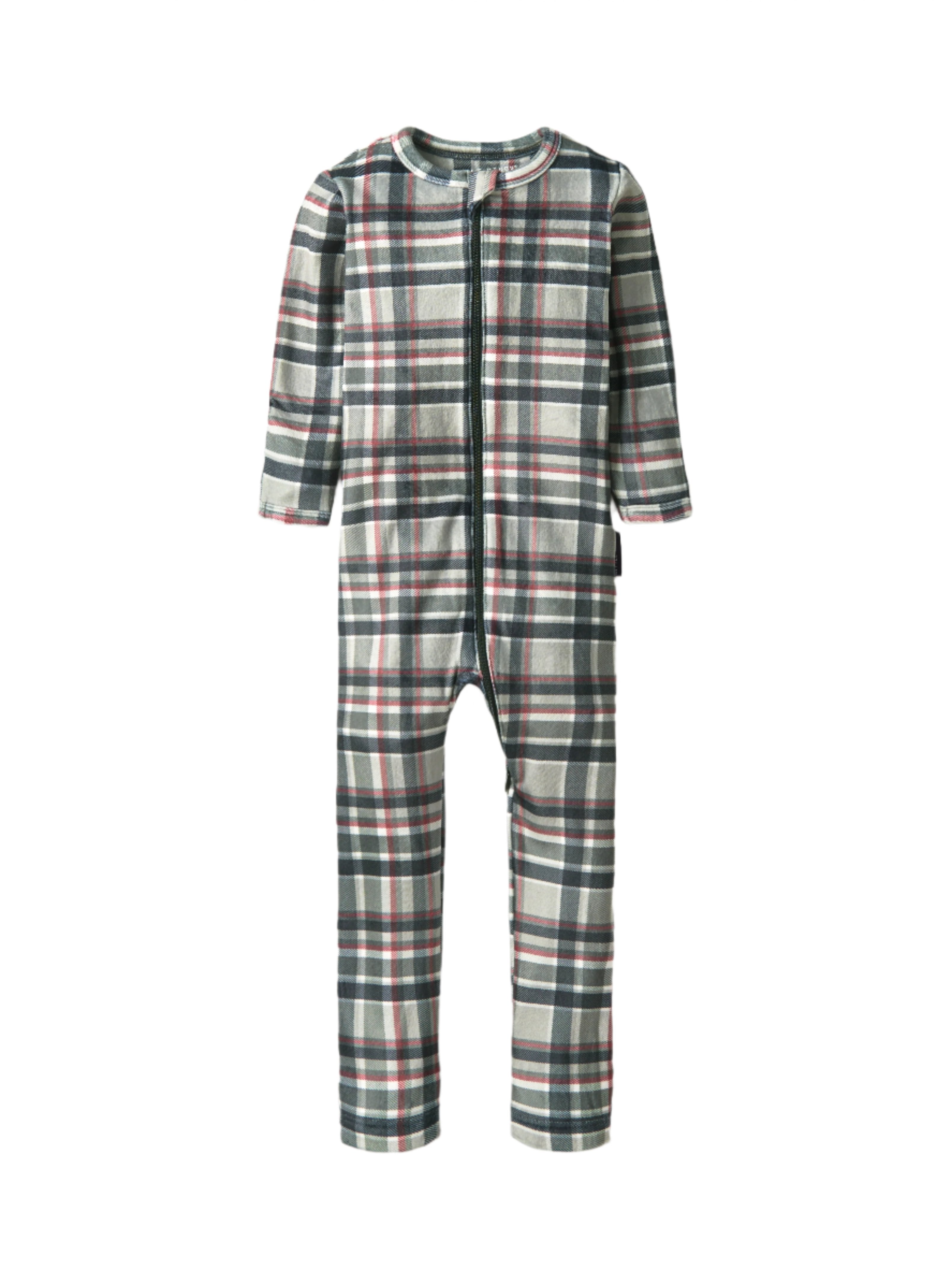 LB x Baby Breez Long Sleeve Romper Pajamas - Soft Plaid Pattern Baby Sleepwear for Boys & Girls - Perfect for Cozy Nights, Playdates and Family Photos
