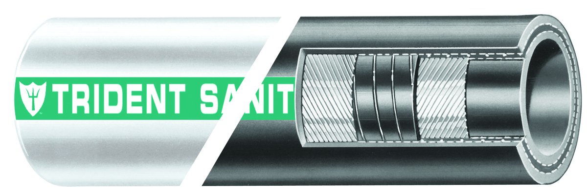 Premium EPDM Rubber Sanitation Hose with Wire Helix - 1 1/2