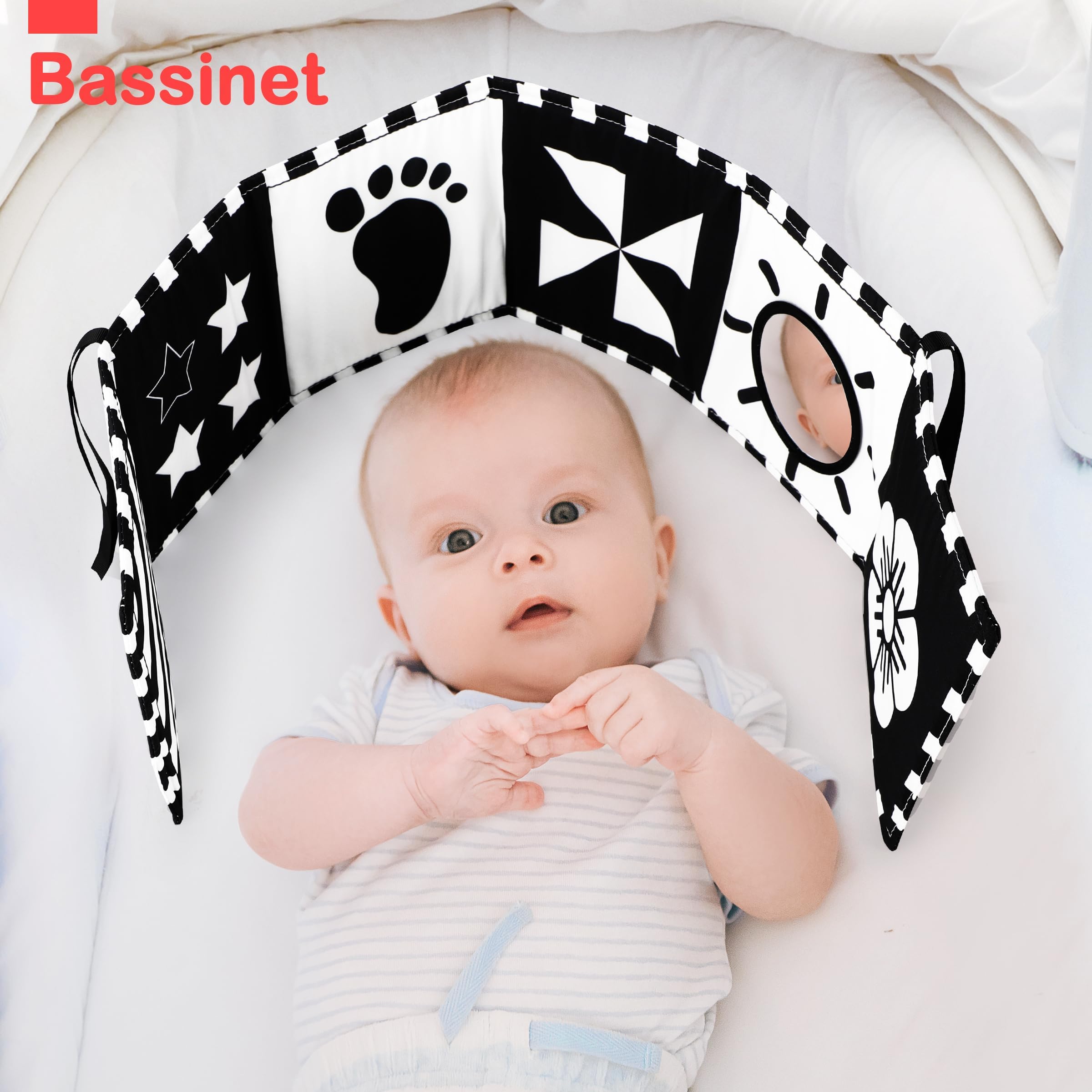 High Contrast Baby Toys 0-12 Months - Black & White Montessori Sensory Book for Newborn Visual Stimulation | Soft Tummy Time Infant Toys 0-3 Months | Perfect Shower Gift & Easter Basket Stuffer for Babies | Great for Early Learning & Developmental Play