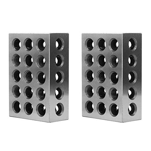 0.0003 Inch High Precision 2x4x6 Inch Machinist Parallel Blocks Set - 23 Holes Matched Pair for Milling, Clamping & Machine Tools | Perfect for CNC, Lathe & Workshop Precision Work