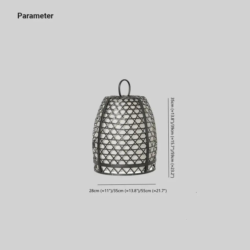 Modern Woven Lantern Design Outdoor Floor Lamp - Waterproof & Durable for Patio, Garden, Porch, and Backyard Decor