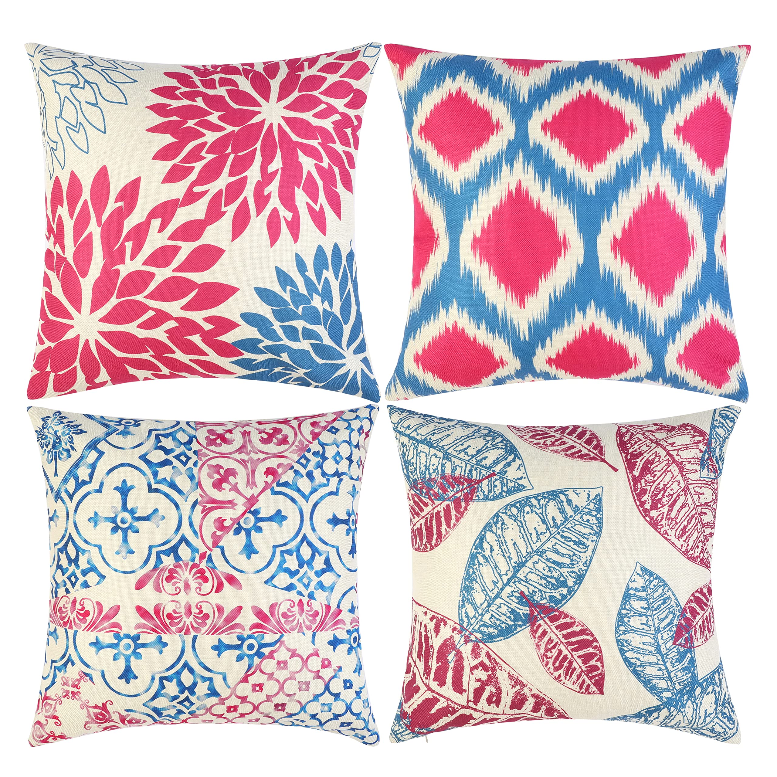 AUSDIN 18x18 Inch Fall Decor Pillow Covers - Farmhouse Style Decorative Throw Pillowcases for Sofa, Bed, Couch - Perfect for Home, Outdoor, Christmas & New Year Decorations