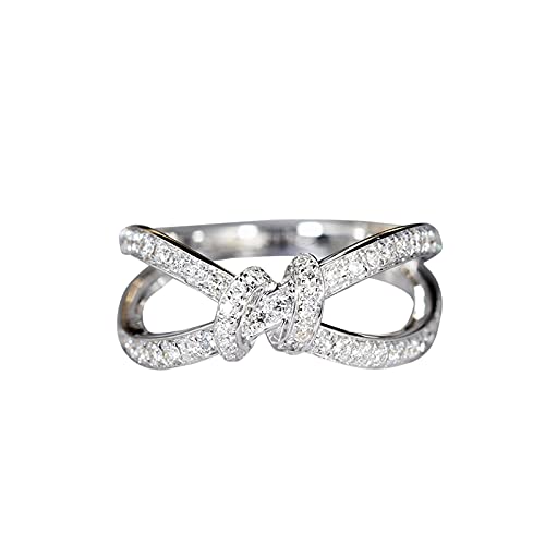 18K Solid Gold Criss Cross Diamond Ring - Infinity Knot & Lover's Knot Engagement Ring in 3 Colors (All Sizes) | Perfect for Weddings, Anniversaries & Romantic Gifts | Wholesale Available