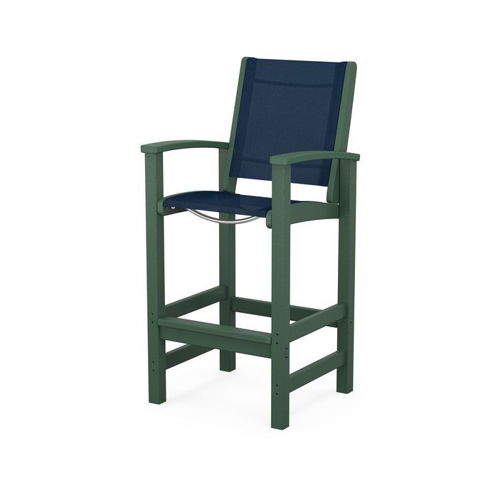 POLYWOOD Coastal Bar Chair - Outdoor & Indoor Bar Stool, Weather-Resistant, Durable, Comfortable - Perfect for Patio, Deck, Kitchen, and Poolside Use