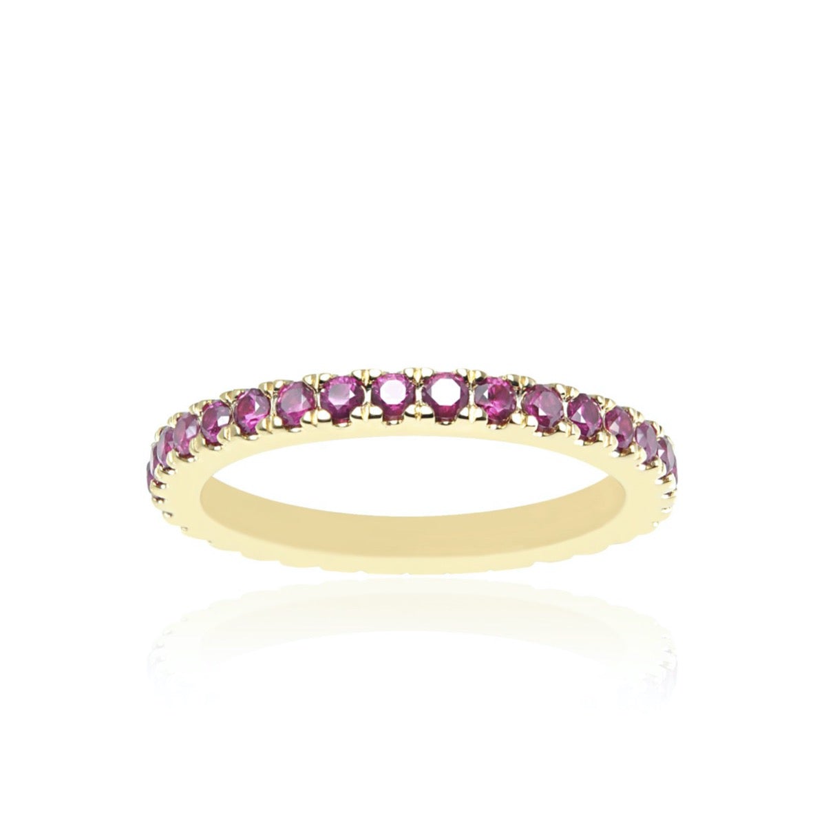 Ruby Eternity Ring - 14K Gold Women's Wedding Band with Genuine Gemstones | Perfect for Anniversaries, Engagements & Romantic Gifts