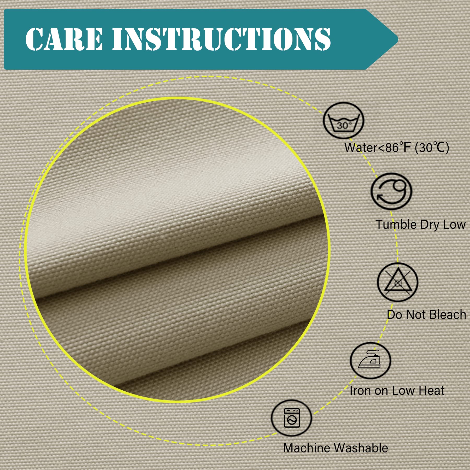 Waterproof Beige Outdoor Curtains 120