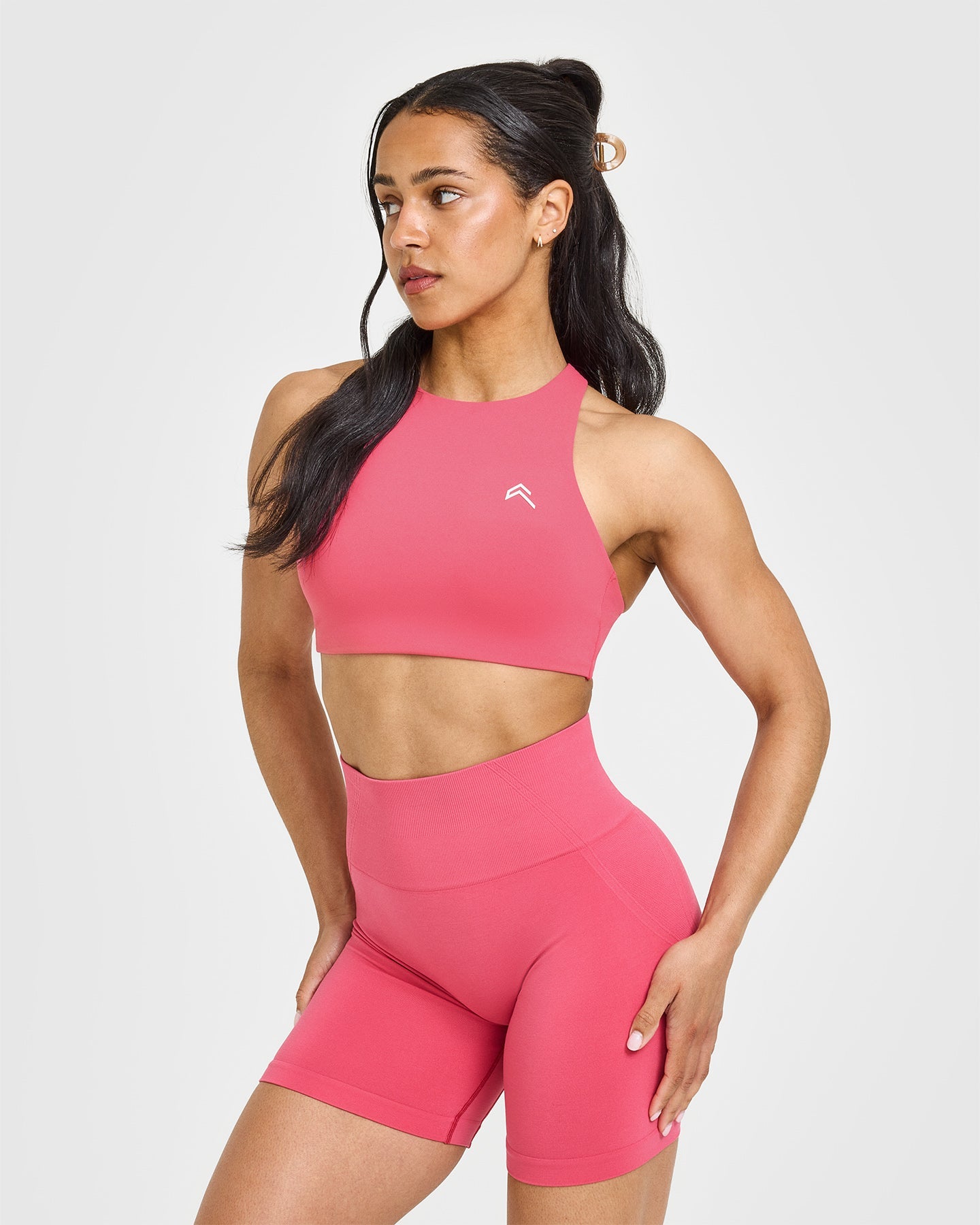 EasyLift™ High Neck Sports Bra for Women - Breathable Workout Top with Support & Comfort | Velvet Pink | Perfect for Yoga, Running & Gym Fitness Activities