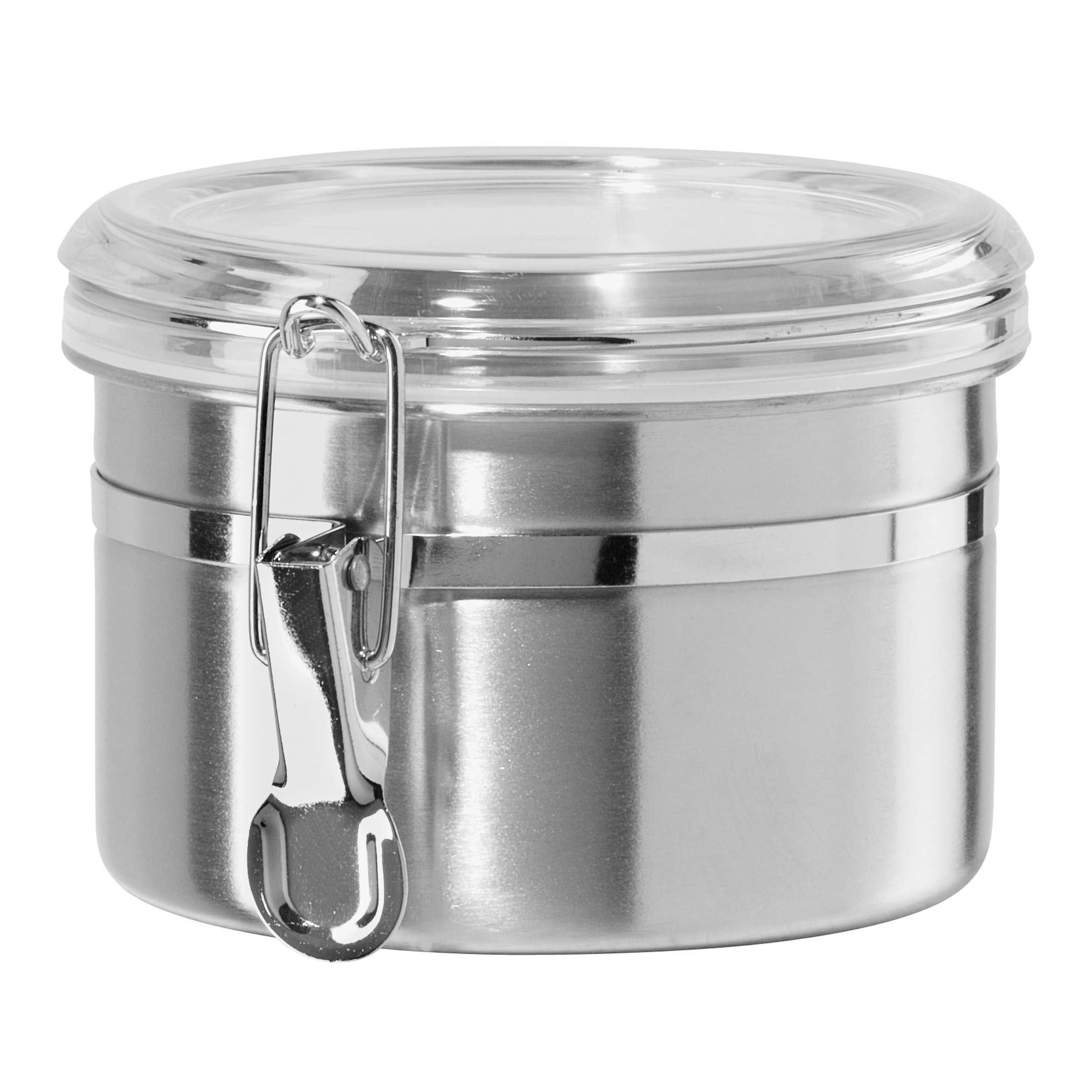 OGGI 26 fl oz Stainless Steel Kitchen Canister with Airtight Clamp Lid & Clear See-Through Top - Perfect for Coffee, Tea, Sugar, Flour & Spice Storage - Ideal for Pantry, Countertop & Kitchen Organization (5